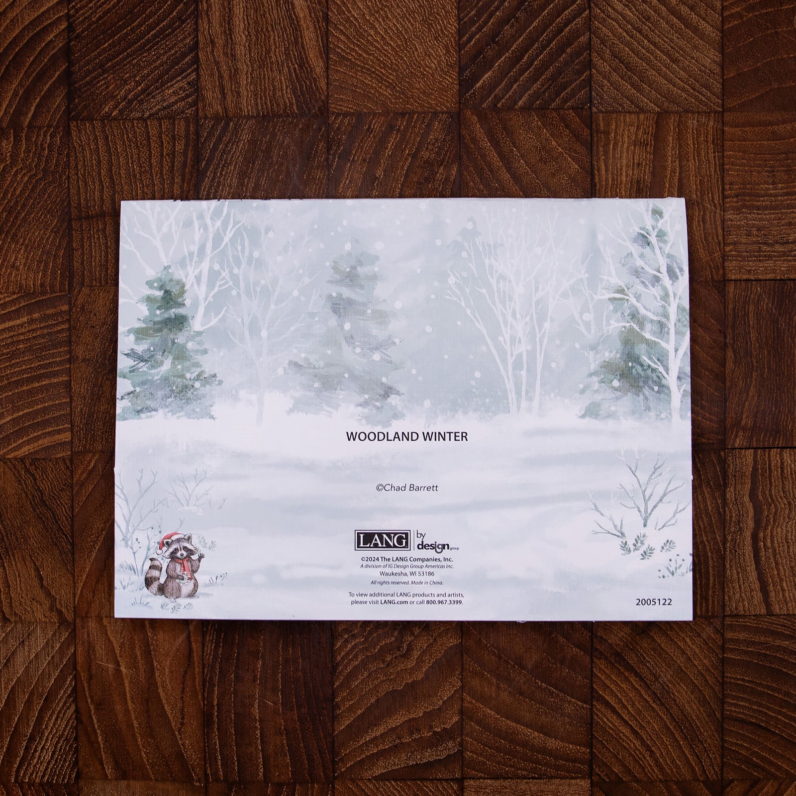 LANG社　クリスマスPOP-UP　グリッターつきグリーティングカード　カラーデザイン封筒付き　Woodland Winter