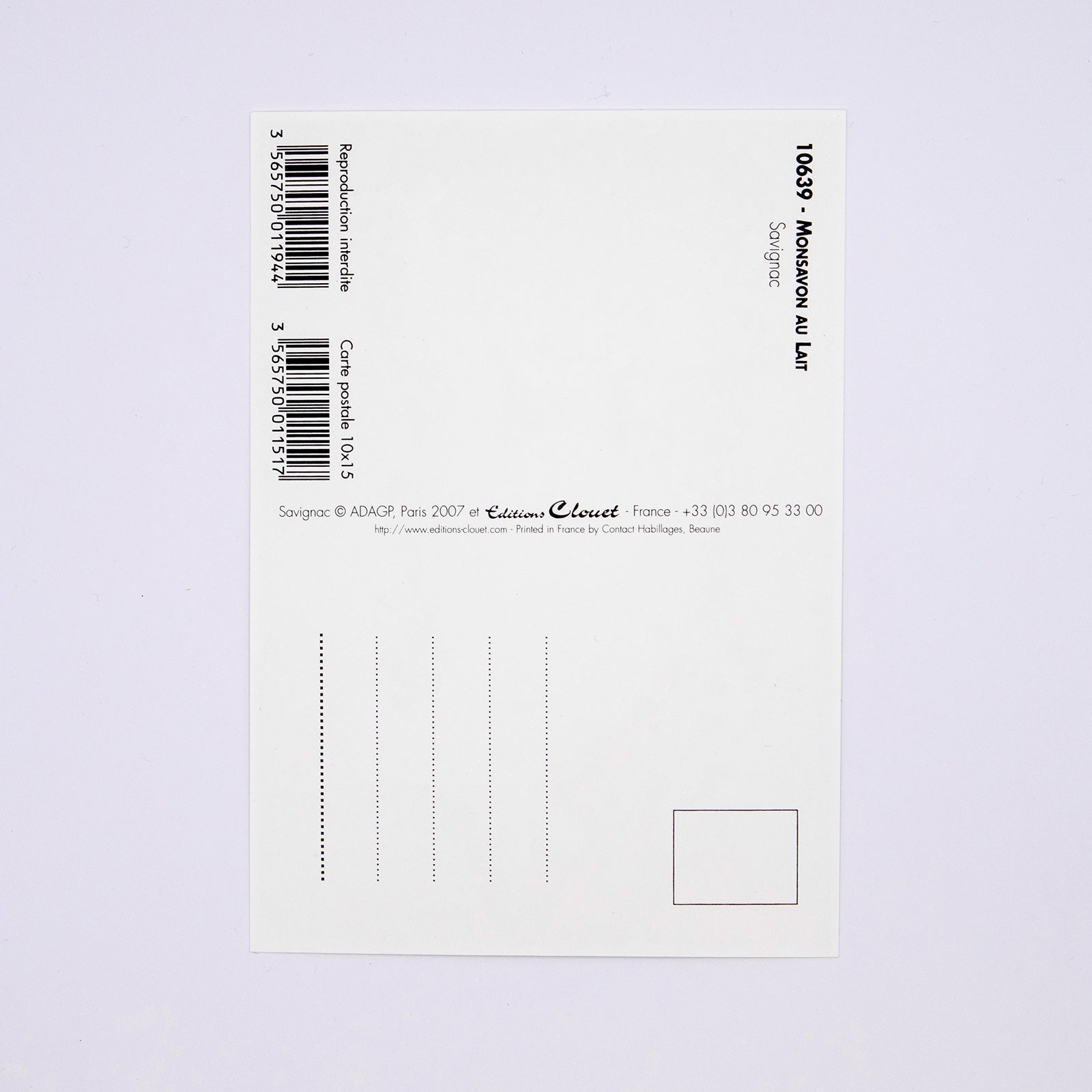 Raymond Savignac/レイモン・サヴィニャック　ポストカード (牛乳石鹸)