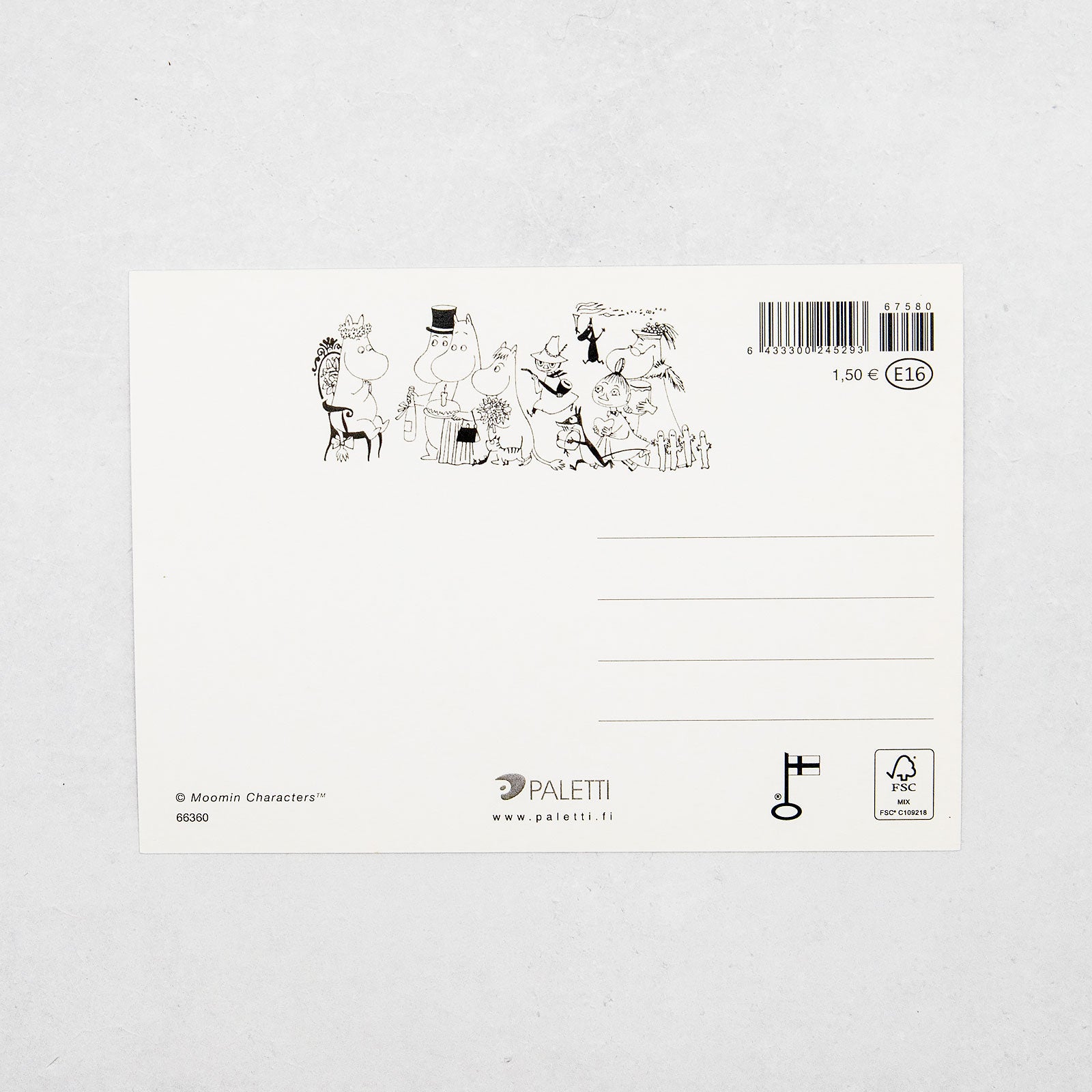 Moomin/ムーミン ポストカード スティンキークリームグレー