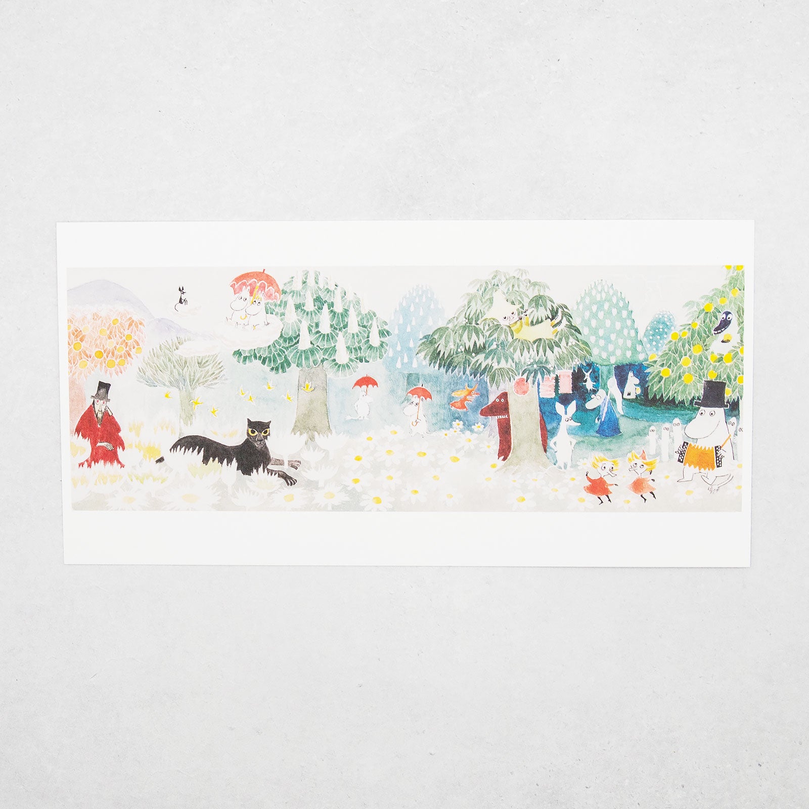 Moomin/ムーミン　アートワークパノラマポストカード 楽しいムーミン一家