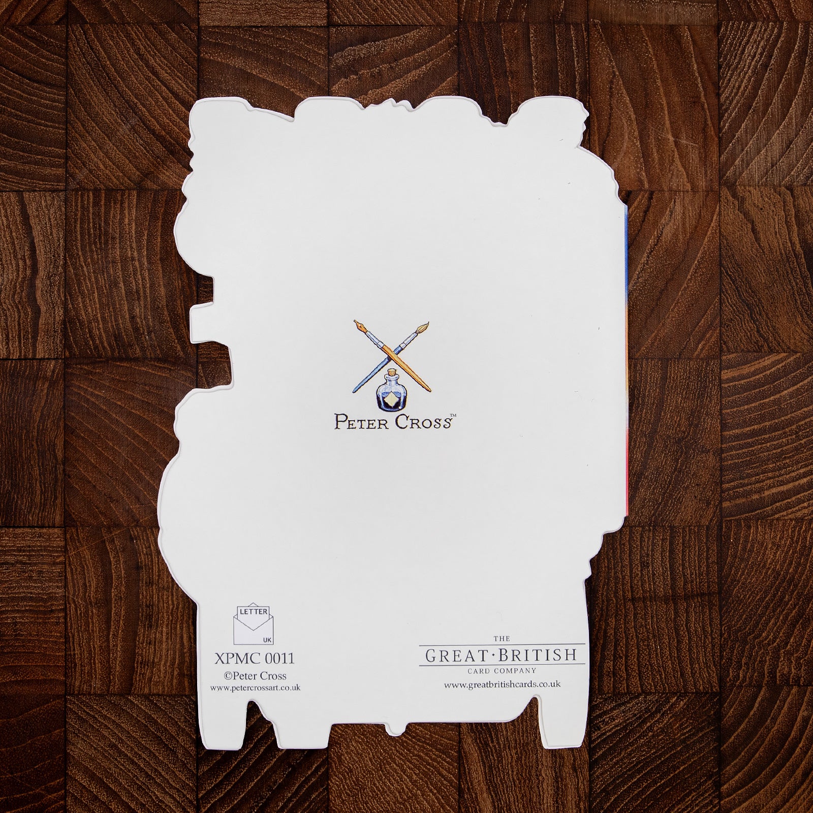 ダイカット クリスマスカード ピータークロス クリスマスのバス メッセージカード 封筒付き 白