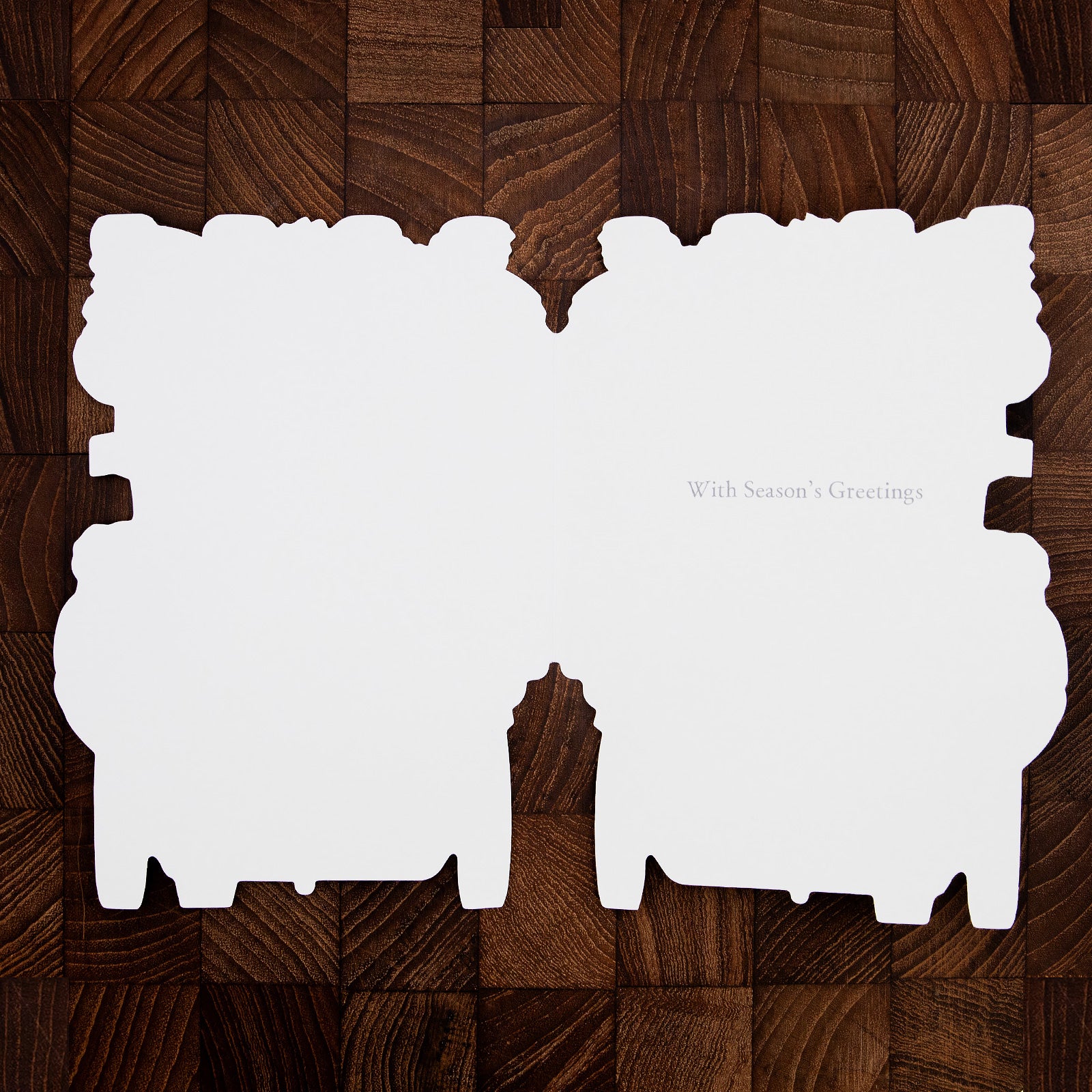 ダイカット クリスマスカード ピータークロス クリスマスのバス メッセージカード 封筒付き 白