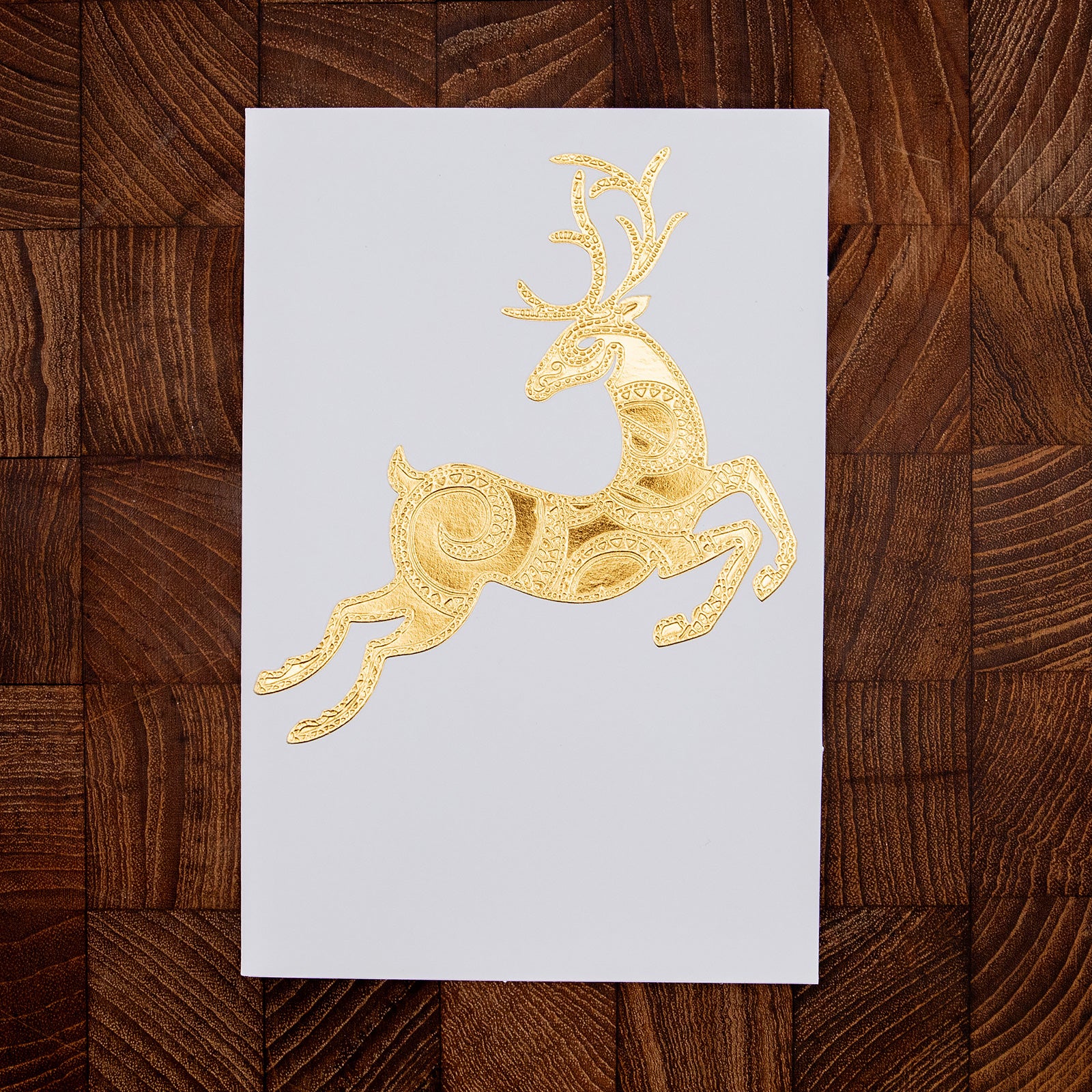 クリスマス「黄金に輝くトナカイ」メッセージカード