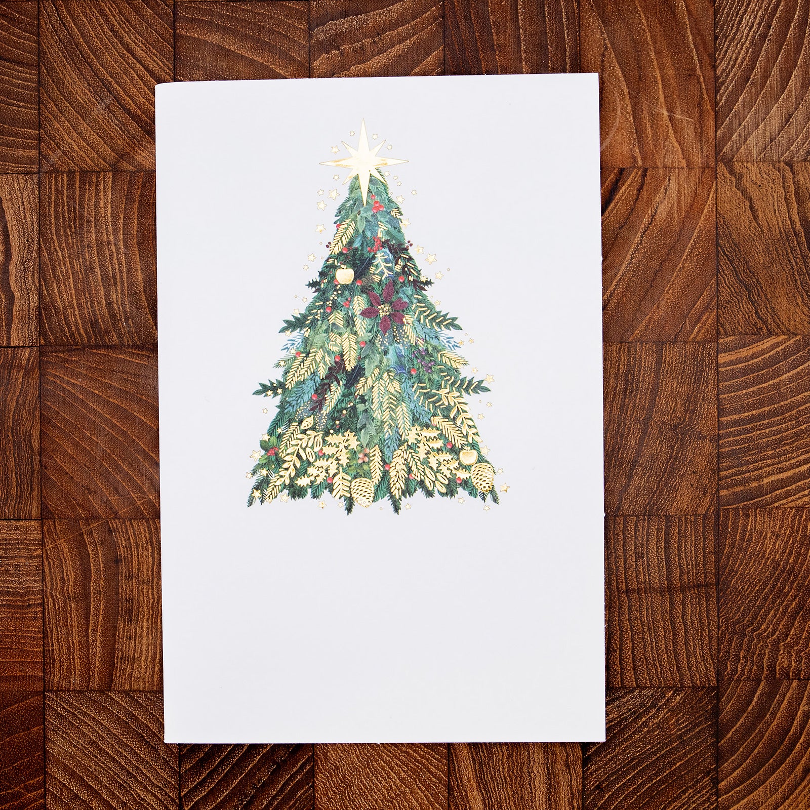 クリスマス「黄金に輝くクリスマスツリー」メッセージカード