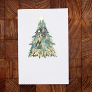 クリスマス「黄金に輝くクリスマスツリー」メッセージカード