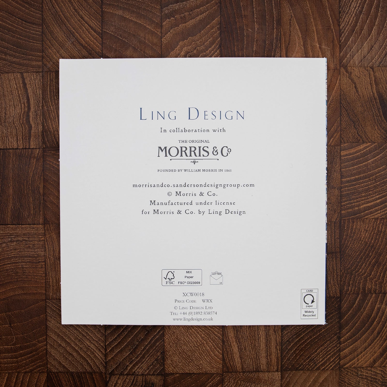 クリスマス ウィリアム・モリス「小川の鹿」　メッセージカード