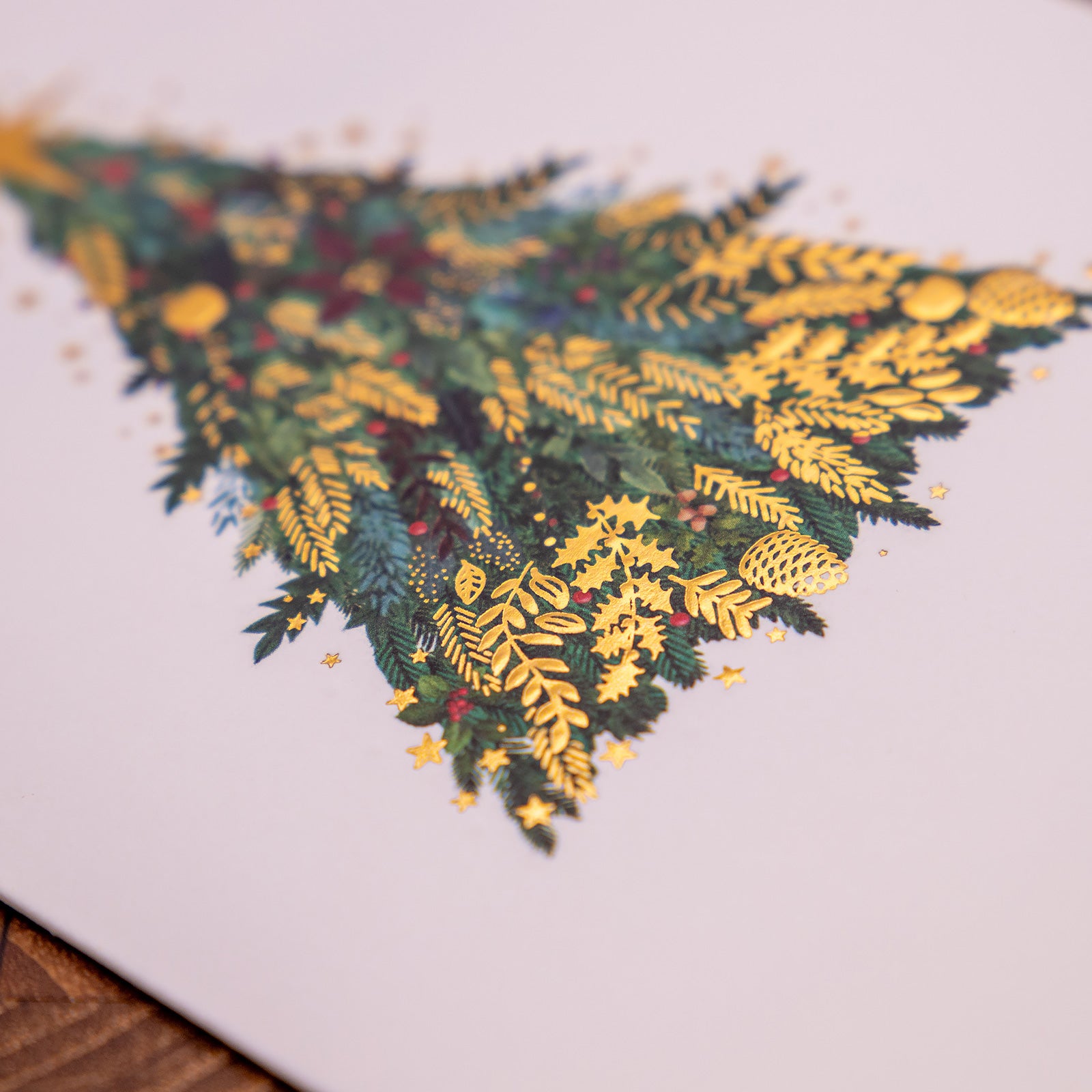 クリスマス「黄金に輝くクリスマスツリー」メッセージカード