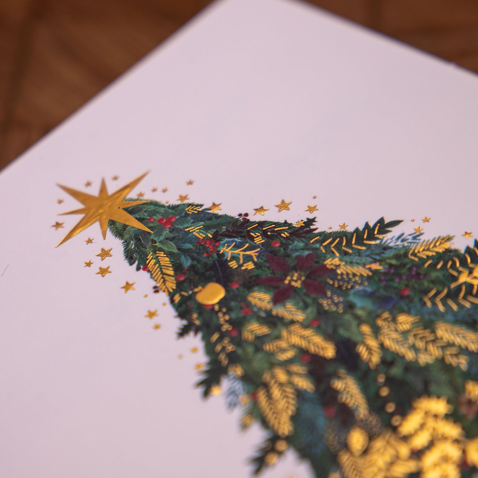 クリスマス「黄金に輝くクリスマスツリー」メッセージカード