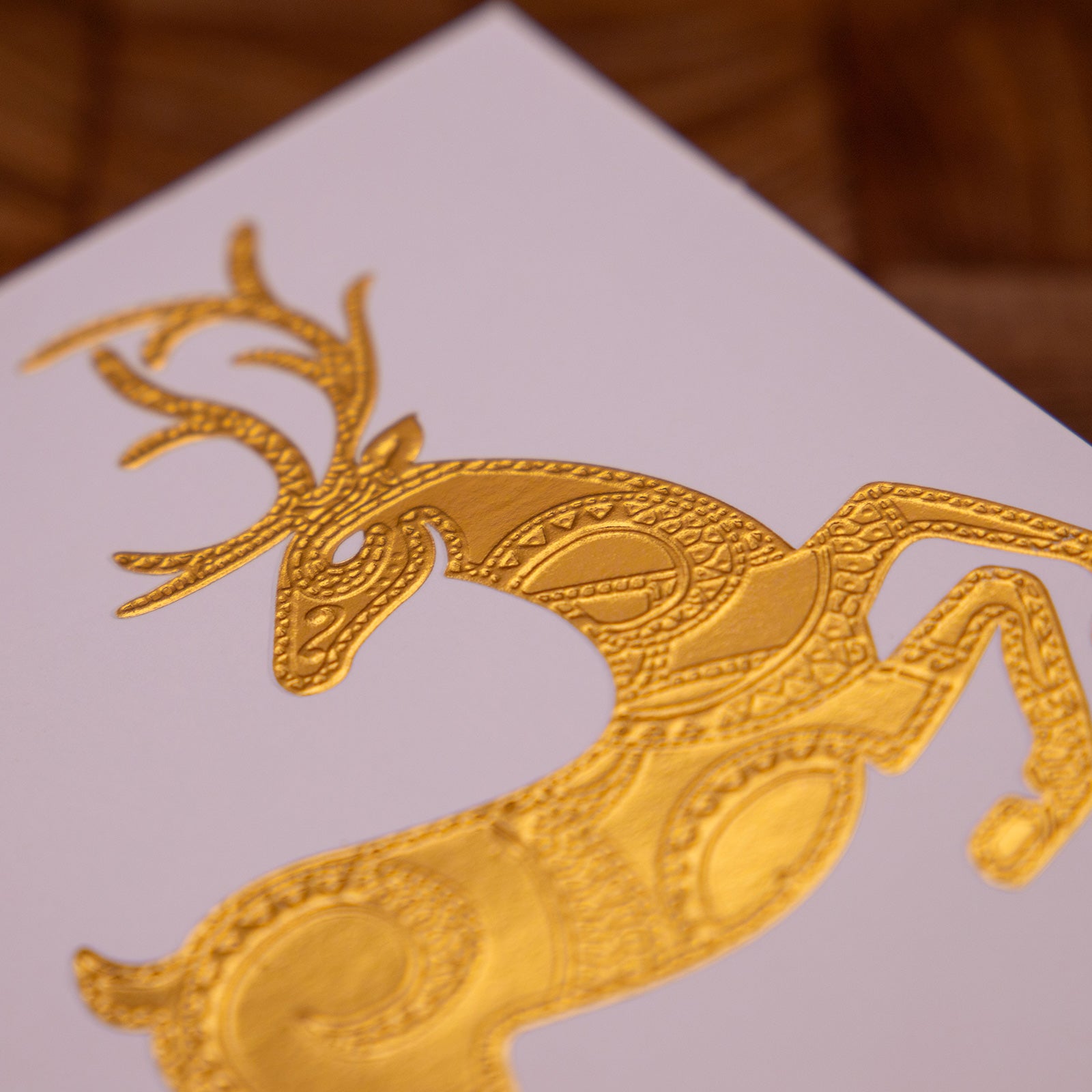 クリスマス「黄金に輝くトナカイ」メッセージカード