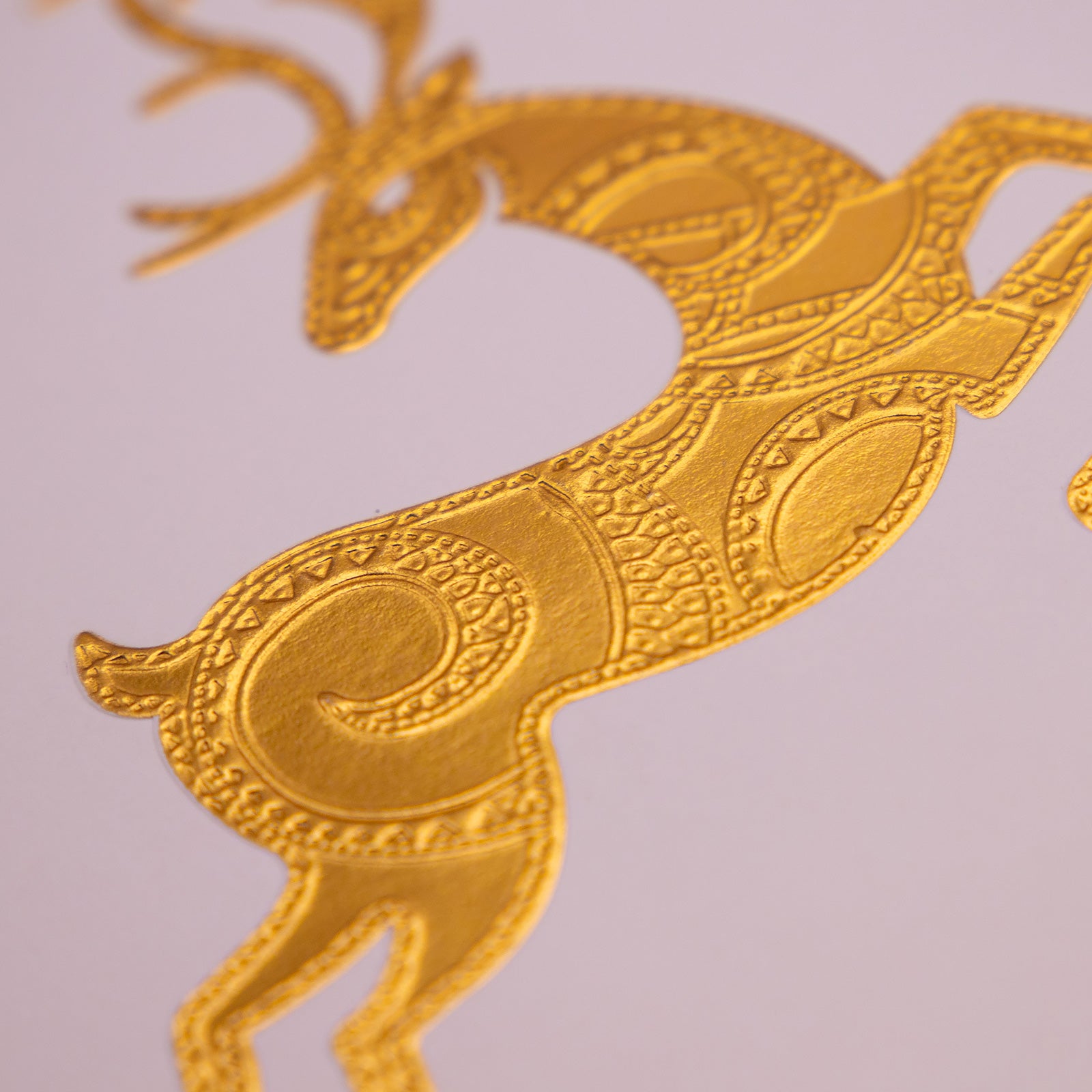 クリスマス「黄金に輝くトナカイ」メッセージカード