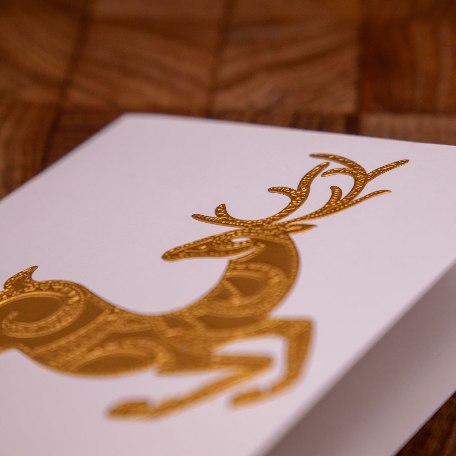 クリスマス「黄金に輝くトナカイ」メッセージカード