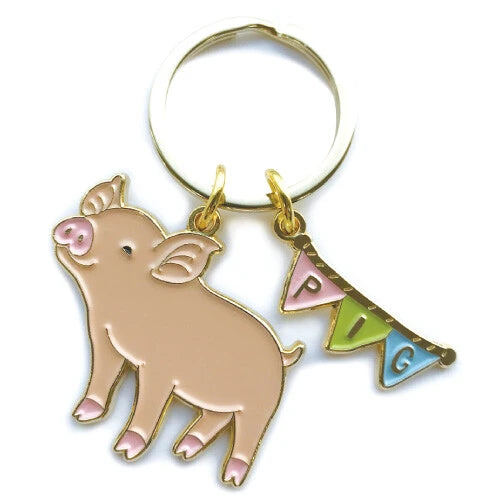 キーホルダー　アニマルキーリング ブタ