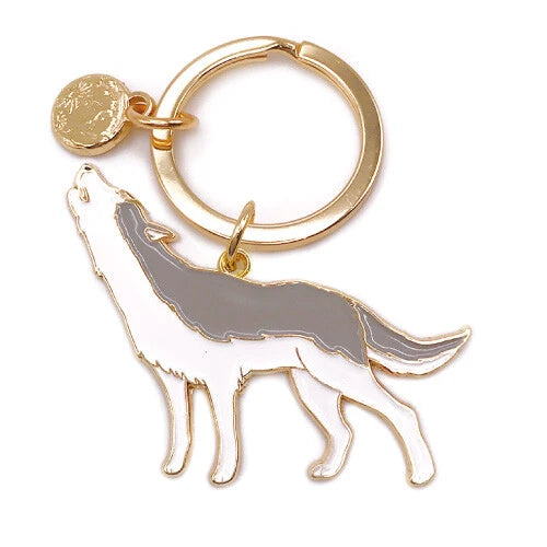 キーホルダー　アニマルキーリング オオカミ