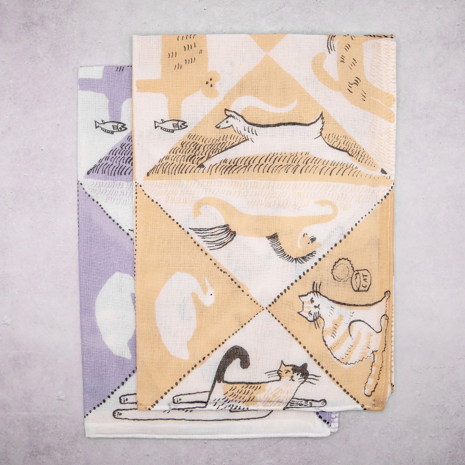 トラネコボンボン　大判蚊帳生地ふきん