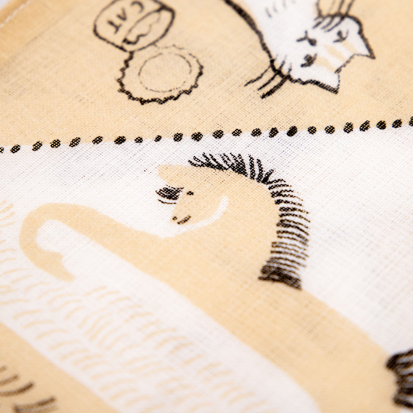 トラネコボンボン　大判蚊帳生地ふきん