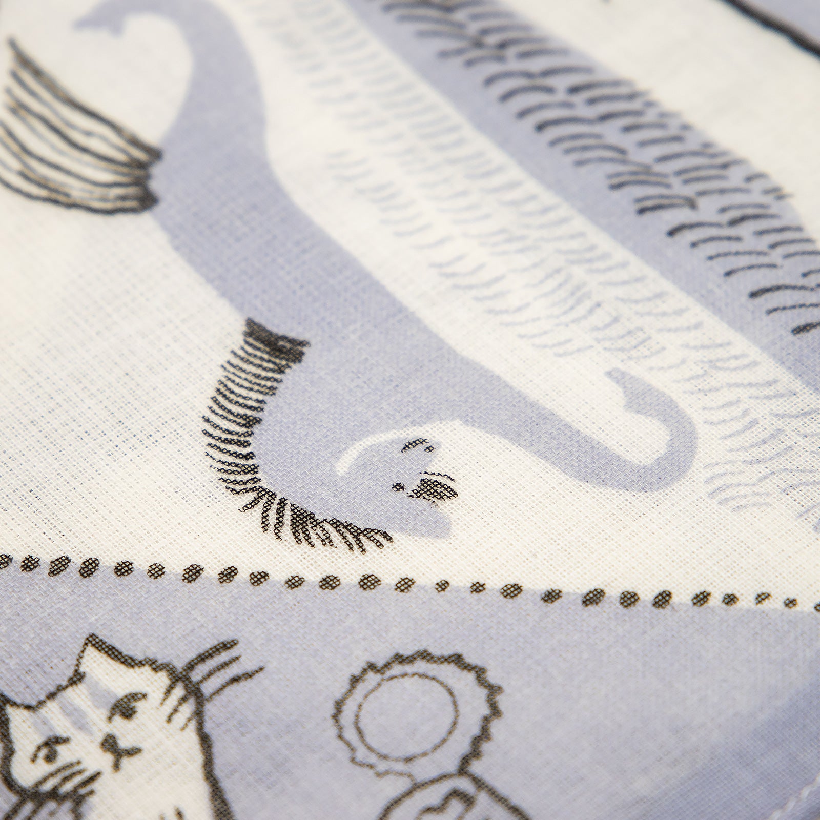 トラネコボンボン　大判蚊帳生地ふきん