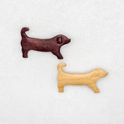 ウッド ダックスフントブローチ