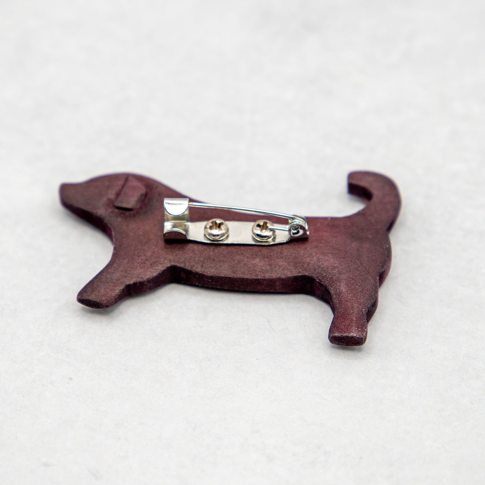 ウッド ダックスフントブローチ