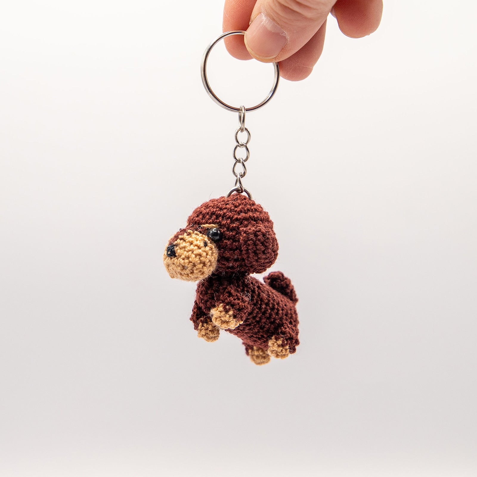 あみぐるみ　ダックスフント　キーホルダー