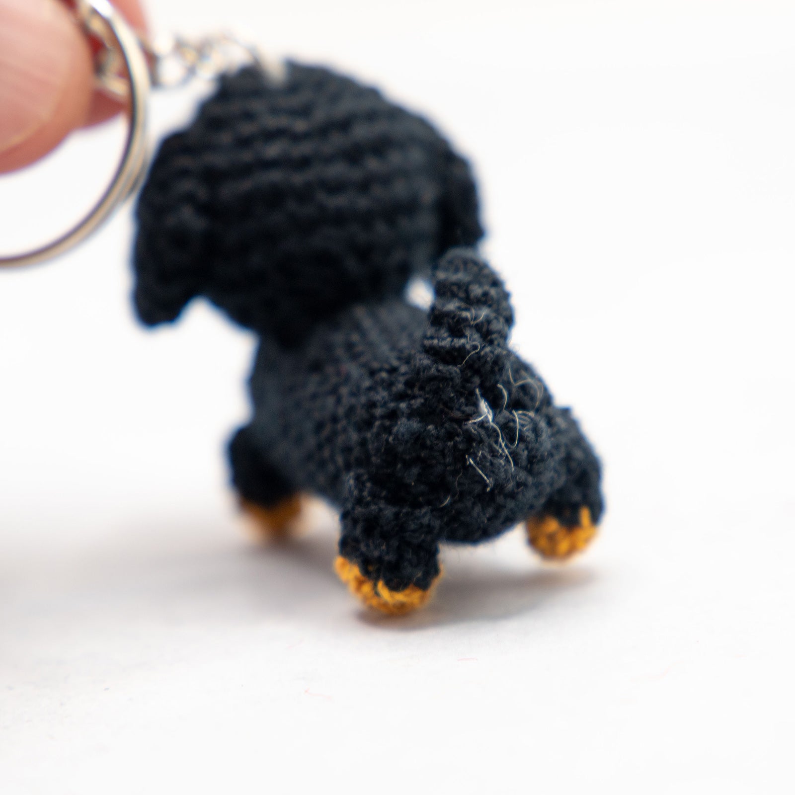 あみぐるみ　ダックスフント　キーホルダー