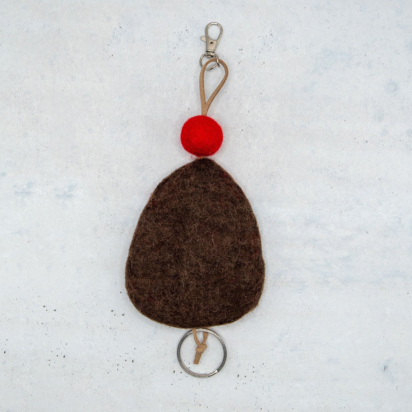 フェアトレード　羊毛フェルト 水玉 ドット キーケース