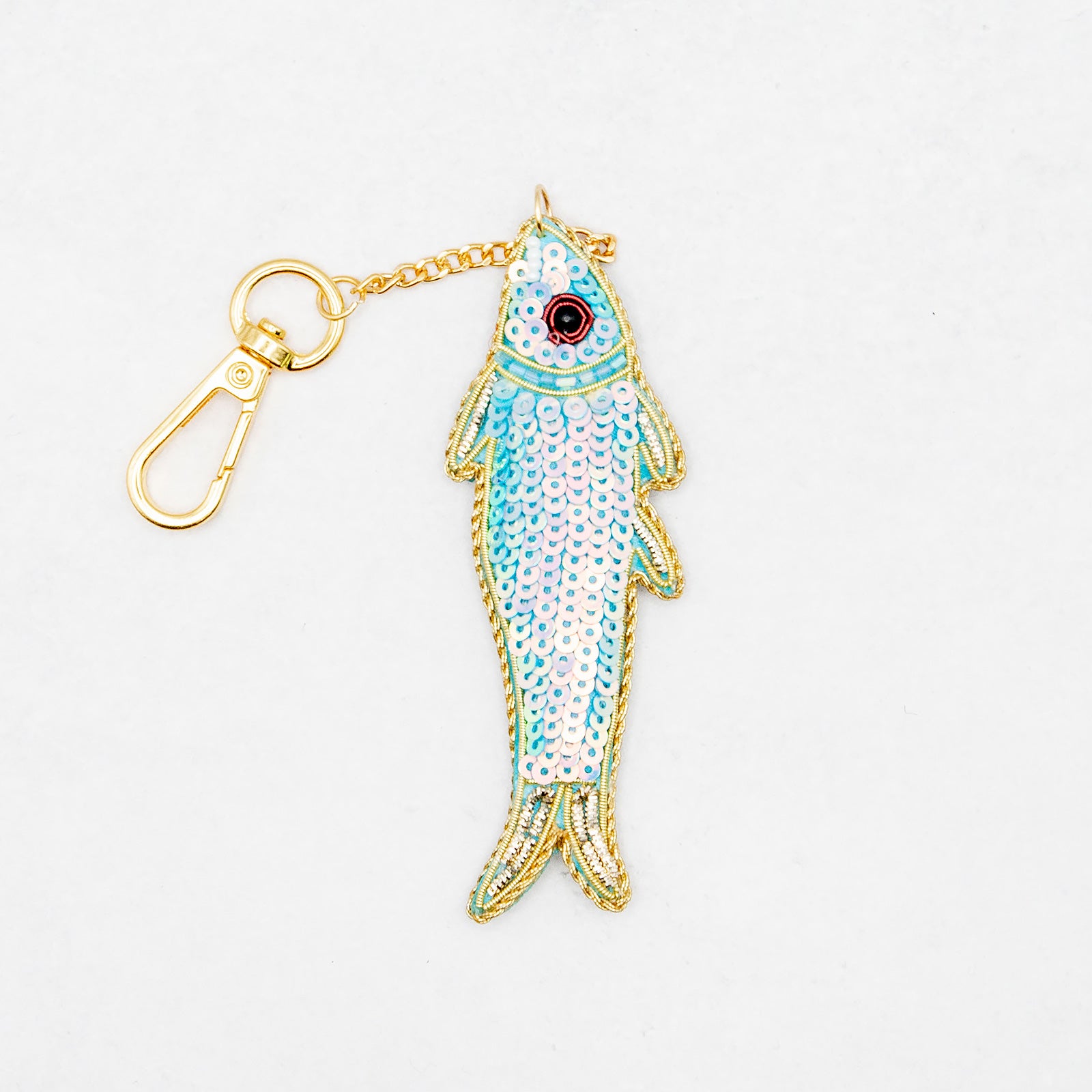 COTTAGE/コテージ　ザリ刺繍 キーホルダー 魚