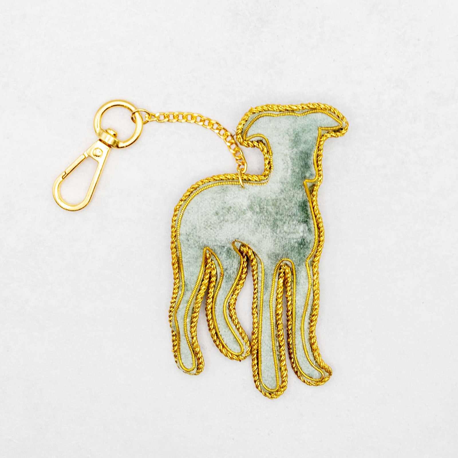 COTTAGE/コテージ　ザリ刺繍 キーホルダー イタリアングレイハウンド