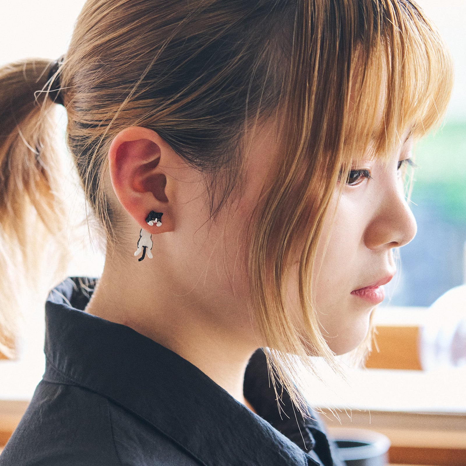 gargle ＜ニコマニ別注＞ぶらぶらアニマル ネコ ピアス ＜ハチワレ＞