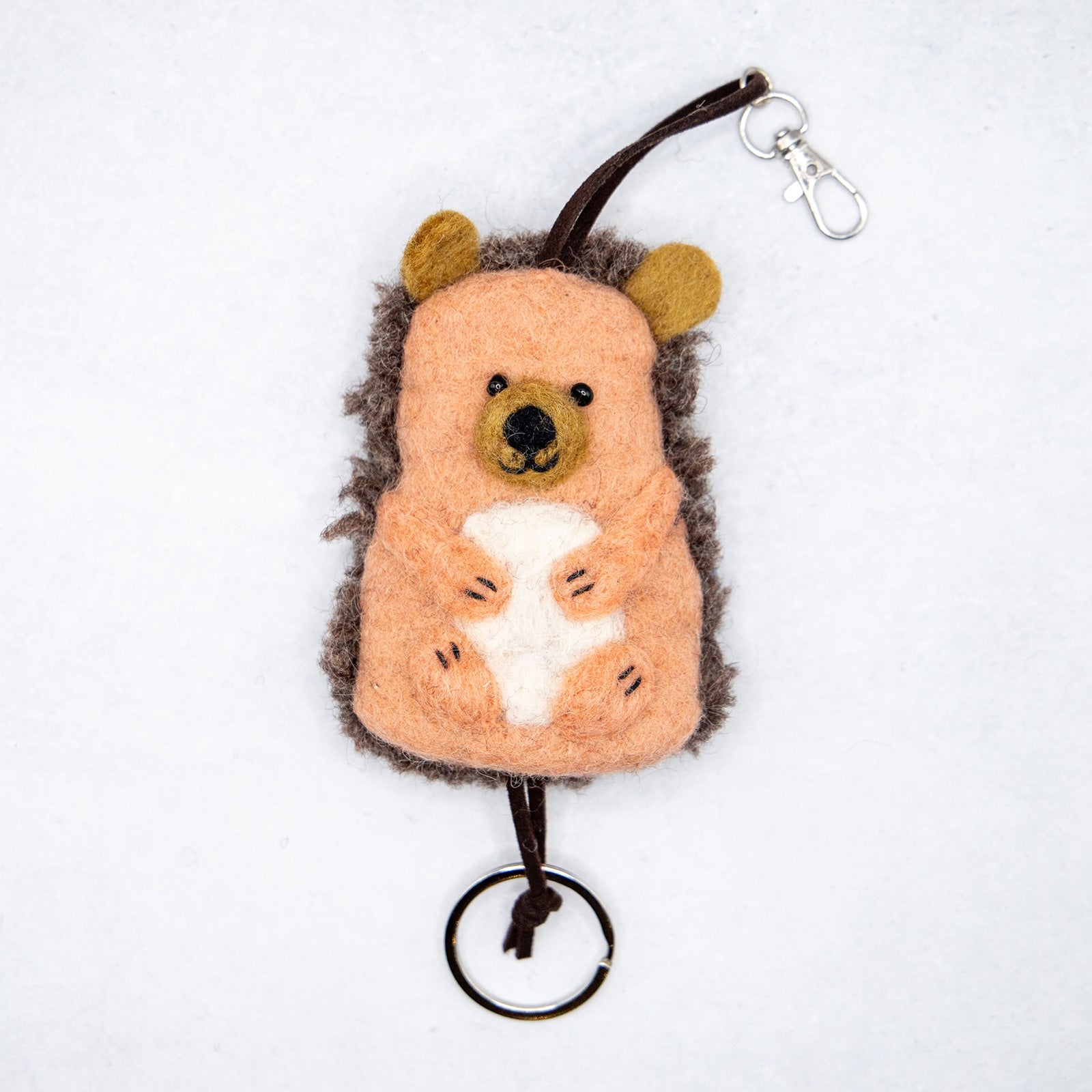 フェアトレード　羊毛フェルト ハリネズミ キーケース