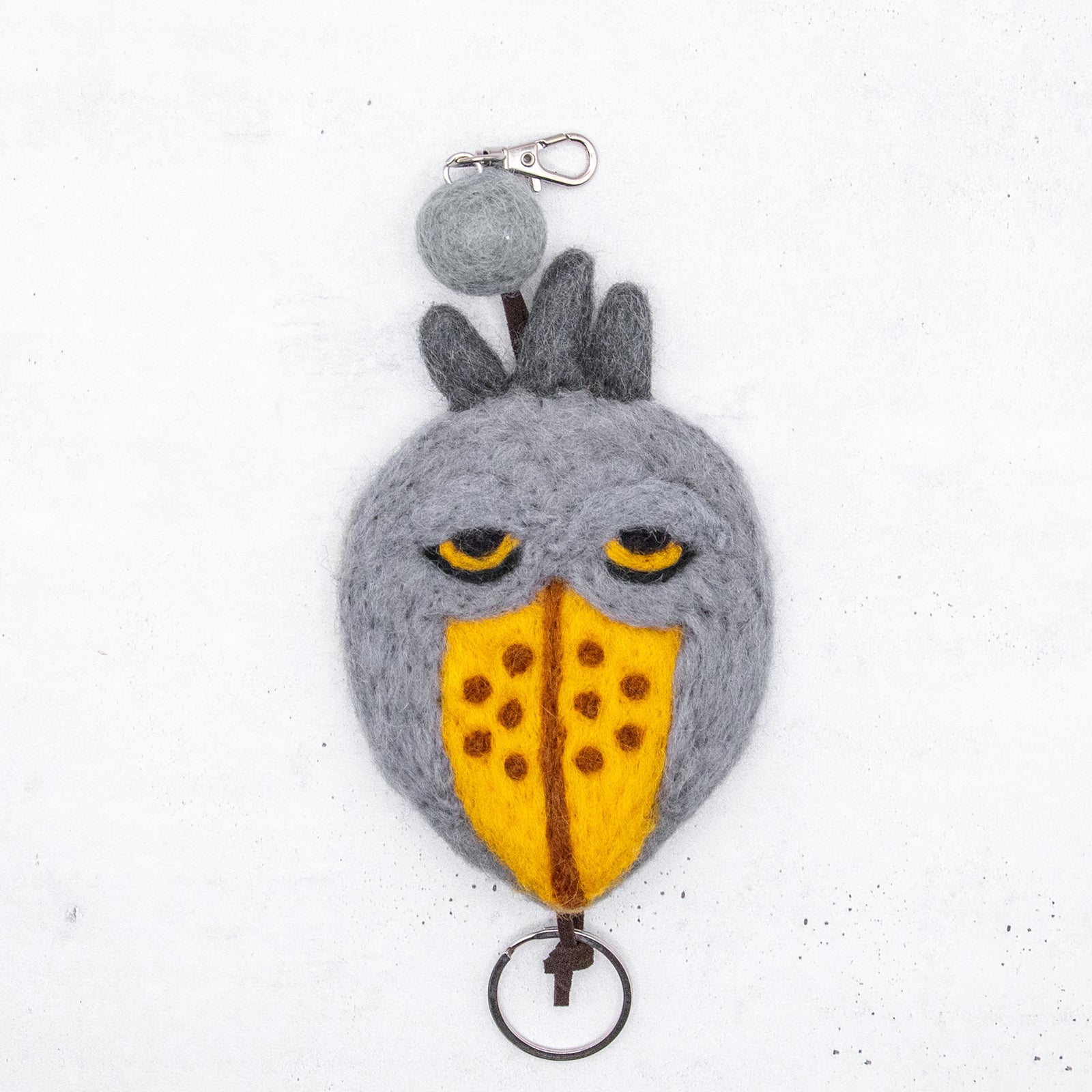 フェアトレード　羊毛フェルト ハシビロコウ キーケース