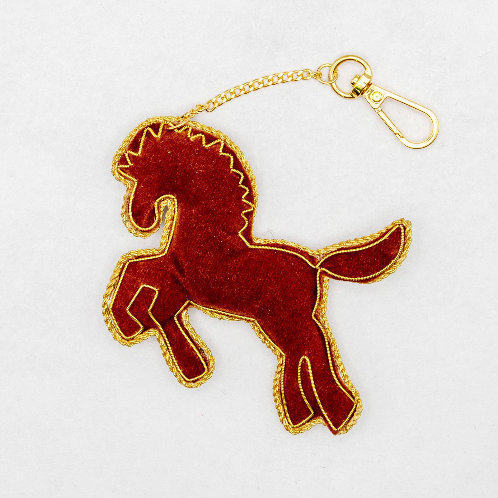 COTTAGE/コテージ　ザリ刺繍 キーホルダー ウマ