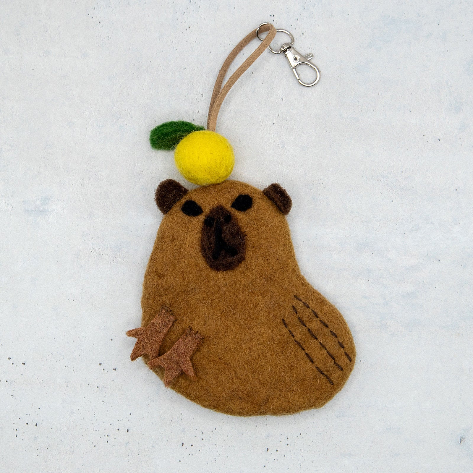 フェアトレード　羊毛フェルト カピバラ キーケース