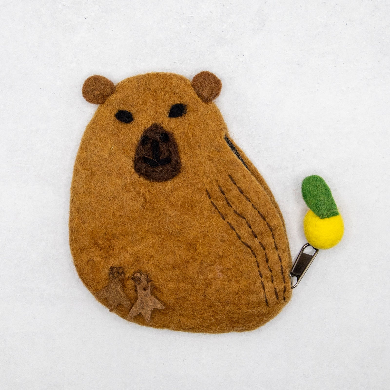 フェアトレード　羊毛フェルト カピバラ ポーチ