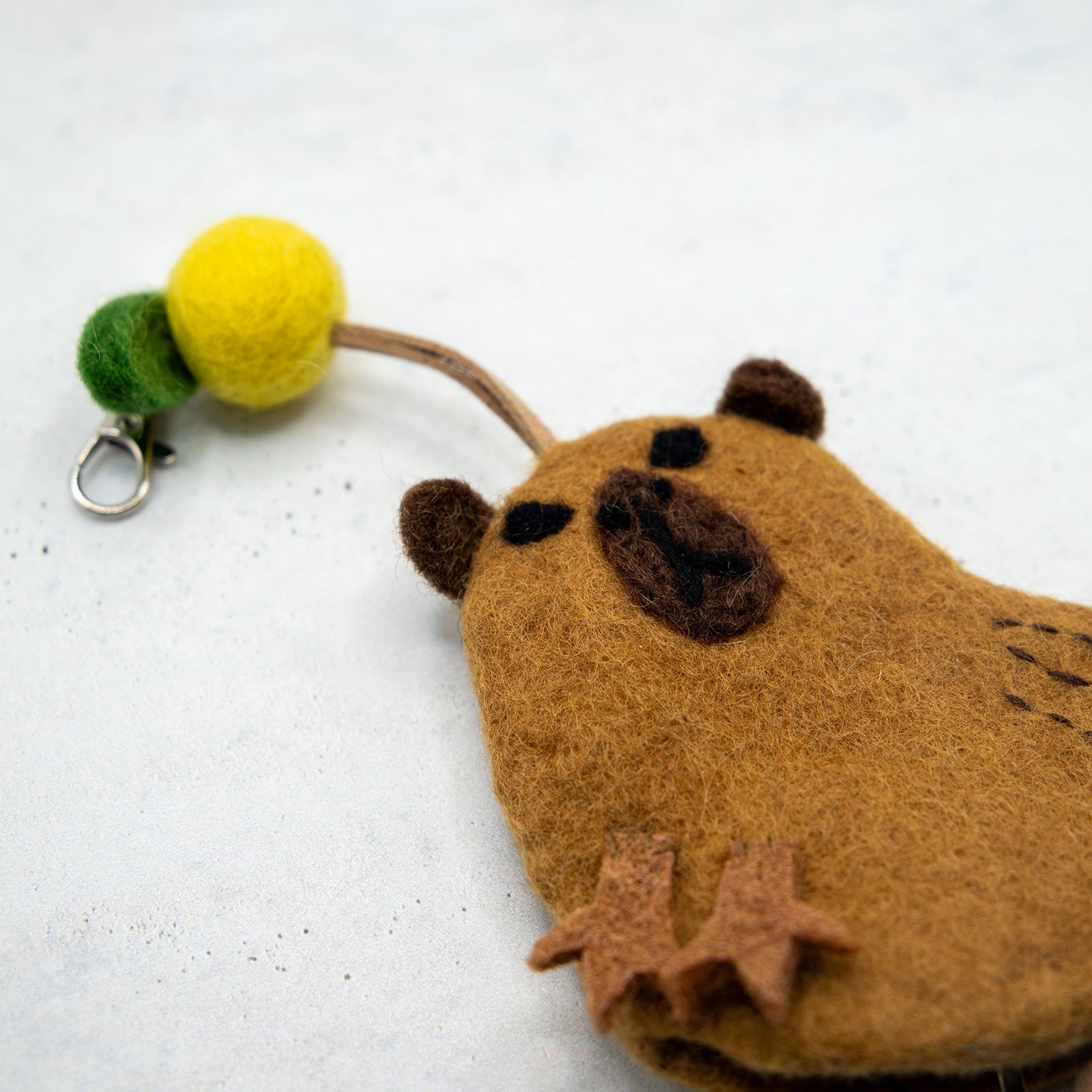 フェアトレード　羊毛フェルト カピバラ キーケース