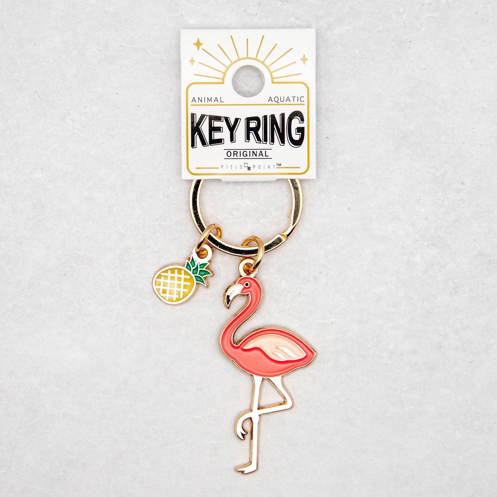 キーホルダー　アニマルキーリング フラミンゴ