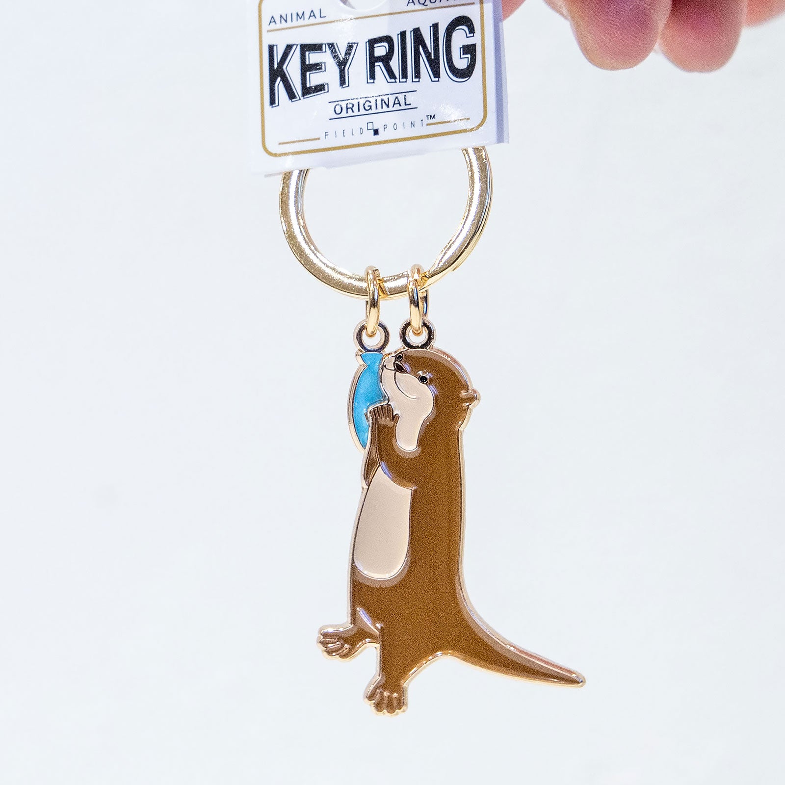 キーホルダー　アニマルキーリング カワウソ