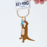 キーホルダー　アニマルキーリング カワウソ