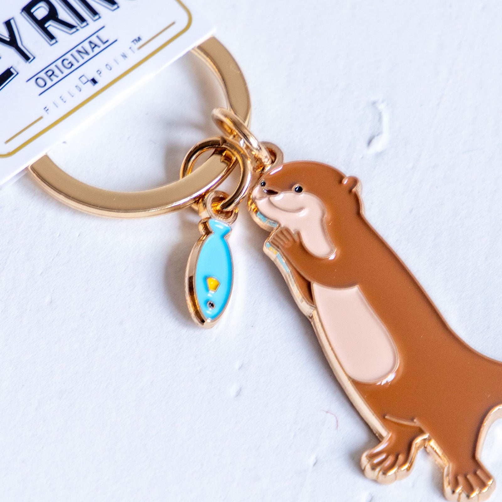 キーホルダー　アニマルキーリング カワウソ