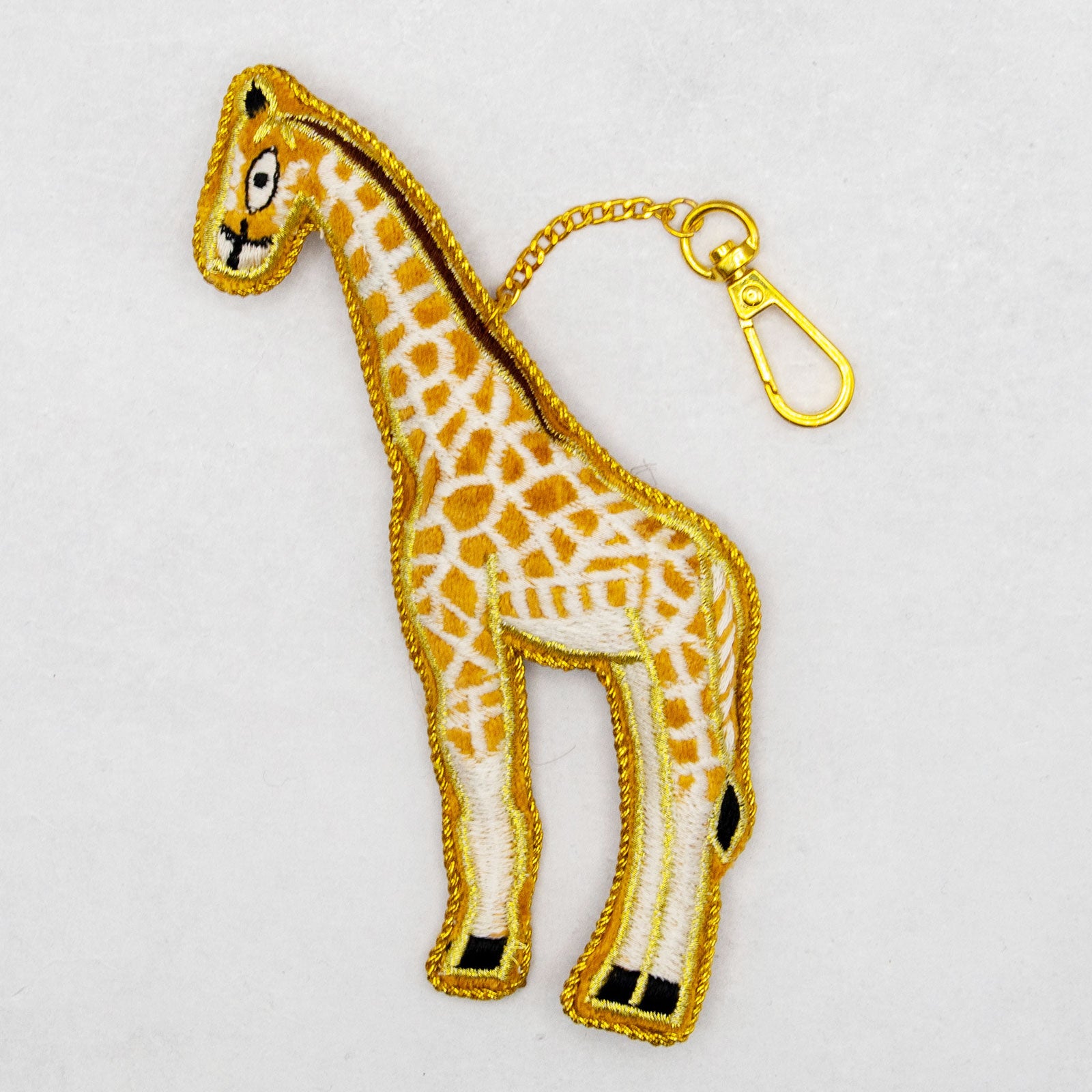 COTTAGE/コテージ　ザリ刺繍 キーホルダー キリン