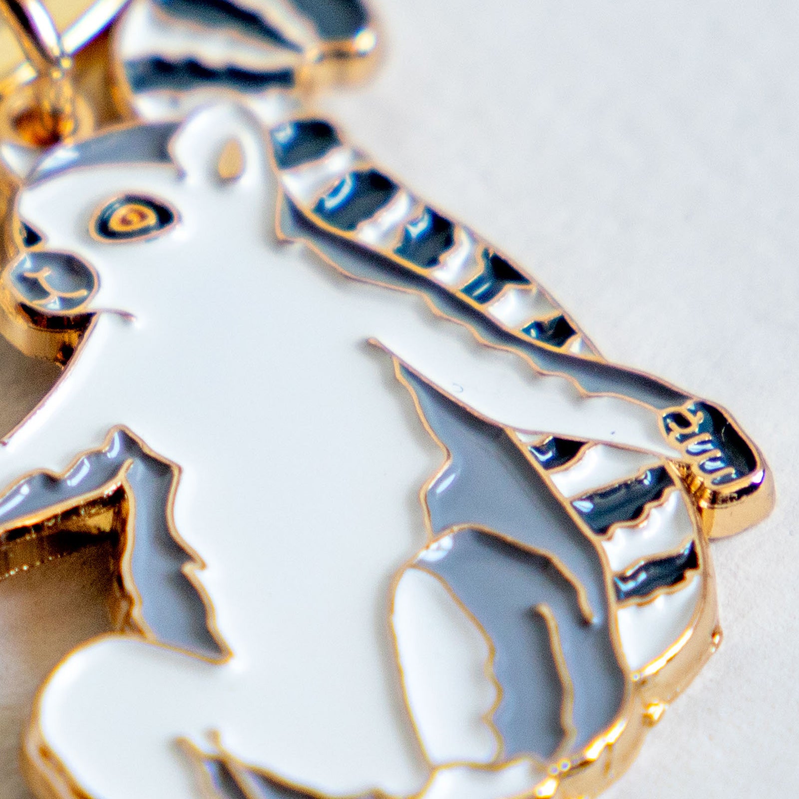 キーホルダー　アニマルキーリング ワオキツネザル