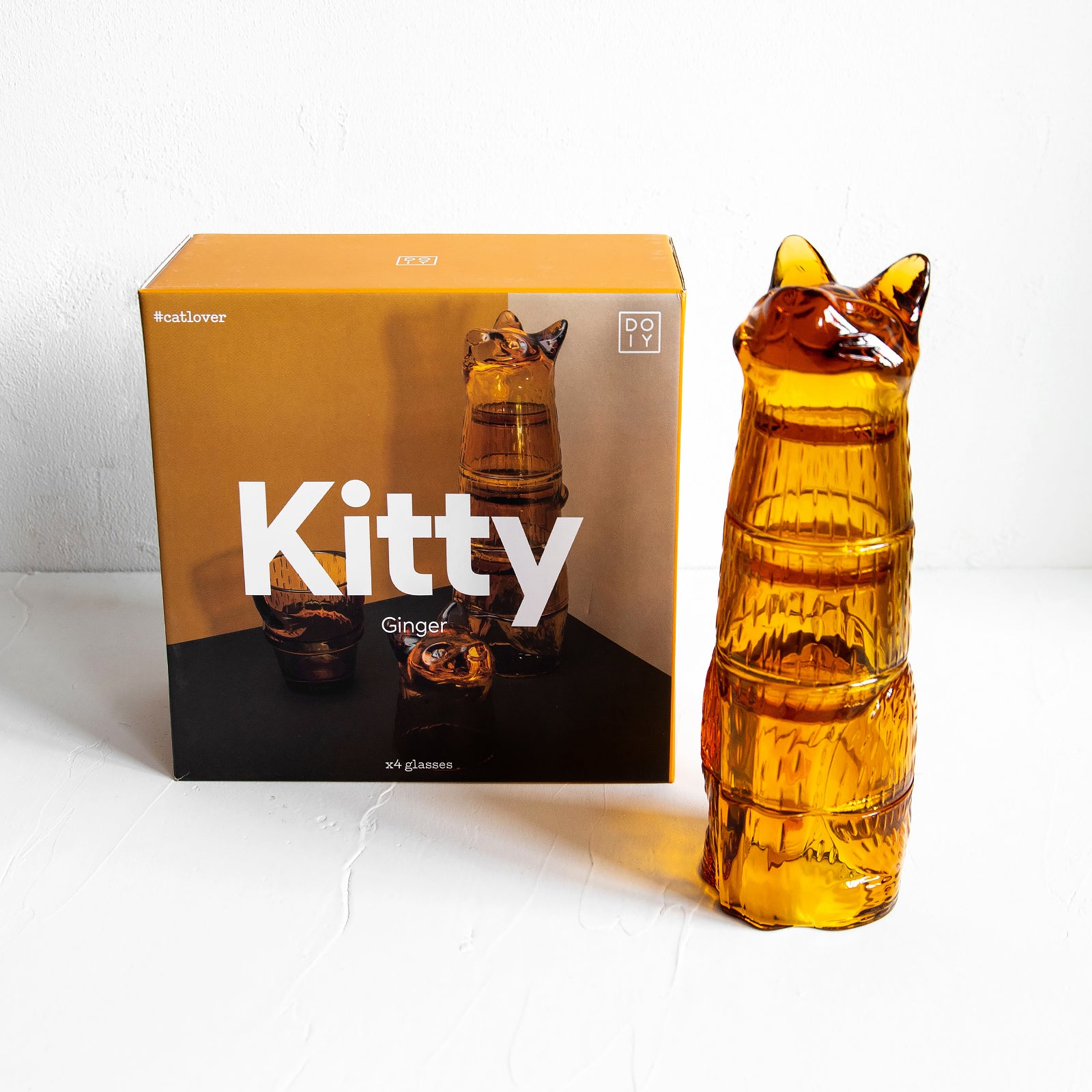 DOIY/ドーイ　キティ スタッキング グラス  ジンジャー  猫のグラス
