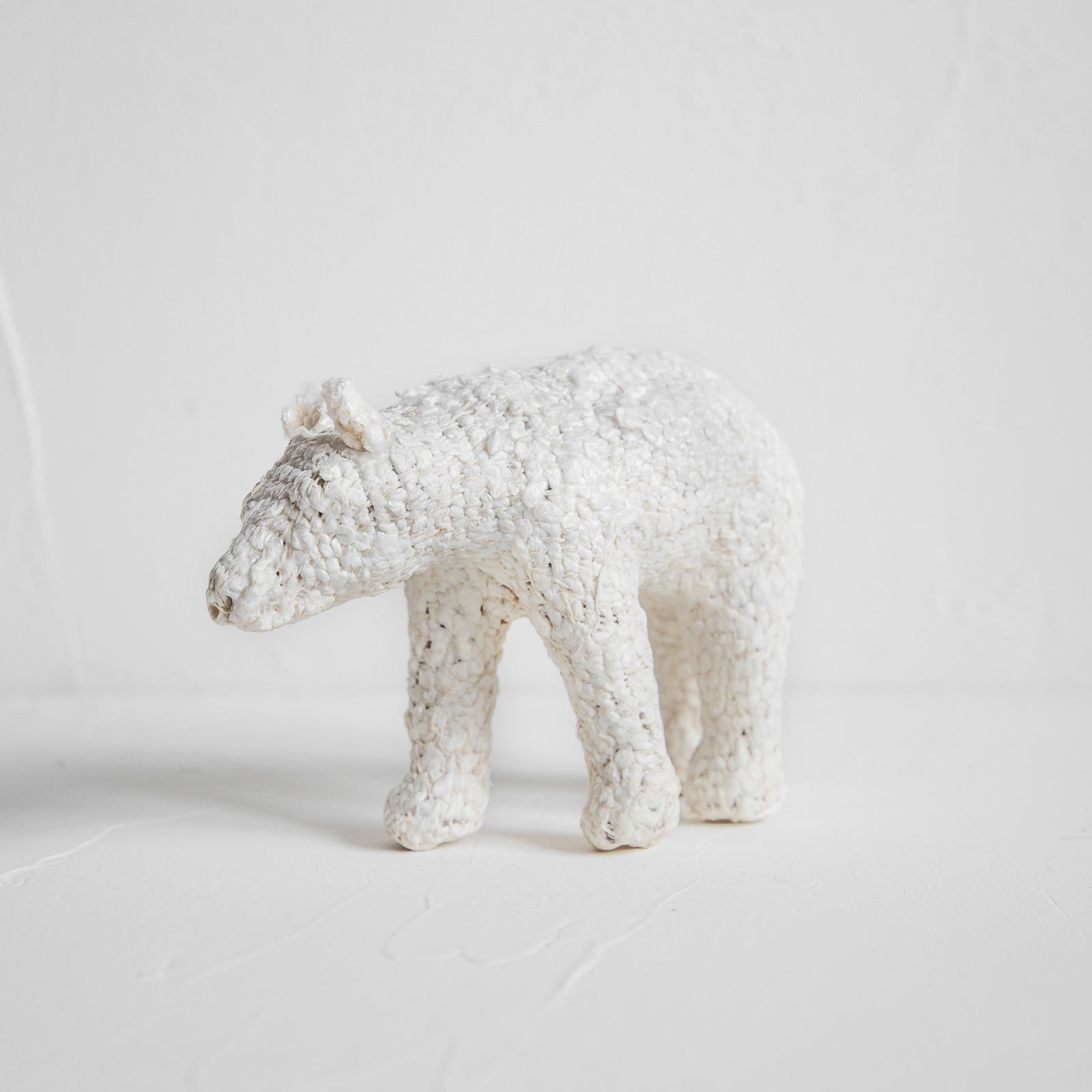 ファブリックアニマル  クマ オブジェ （ホワイトブークレ）