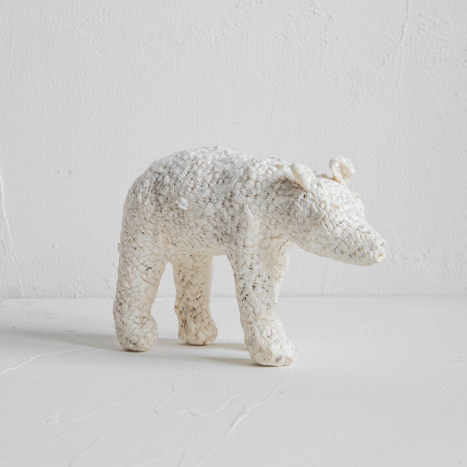 ファブリックアニマル クマ オブジェ （ホワイトブークレ