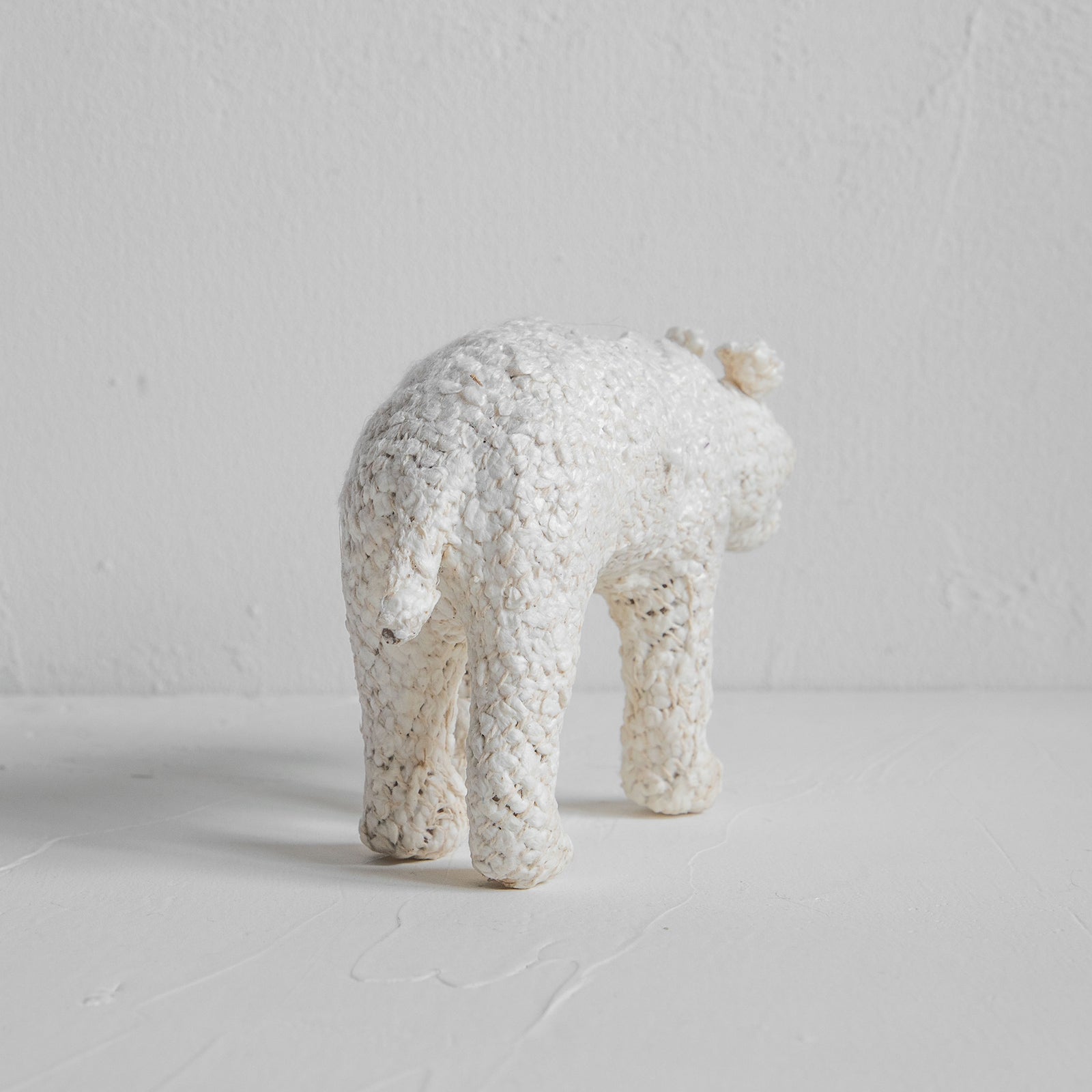 ファブリックアニマル  クマ オブジェ （ホワイトブークレ）