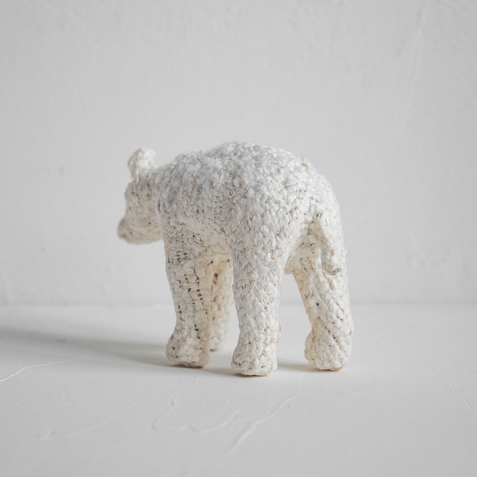 ファブリックアニマル  クマ オブジェ （ホワイトブークレ）