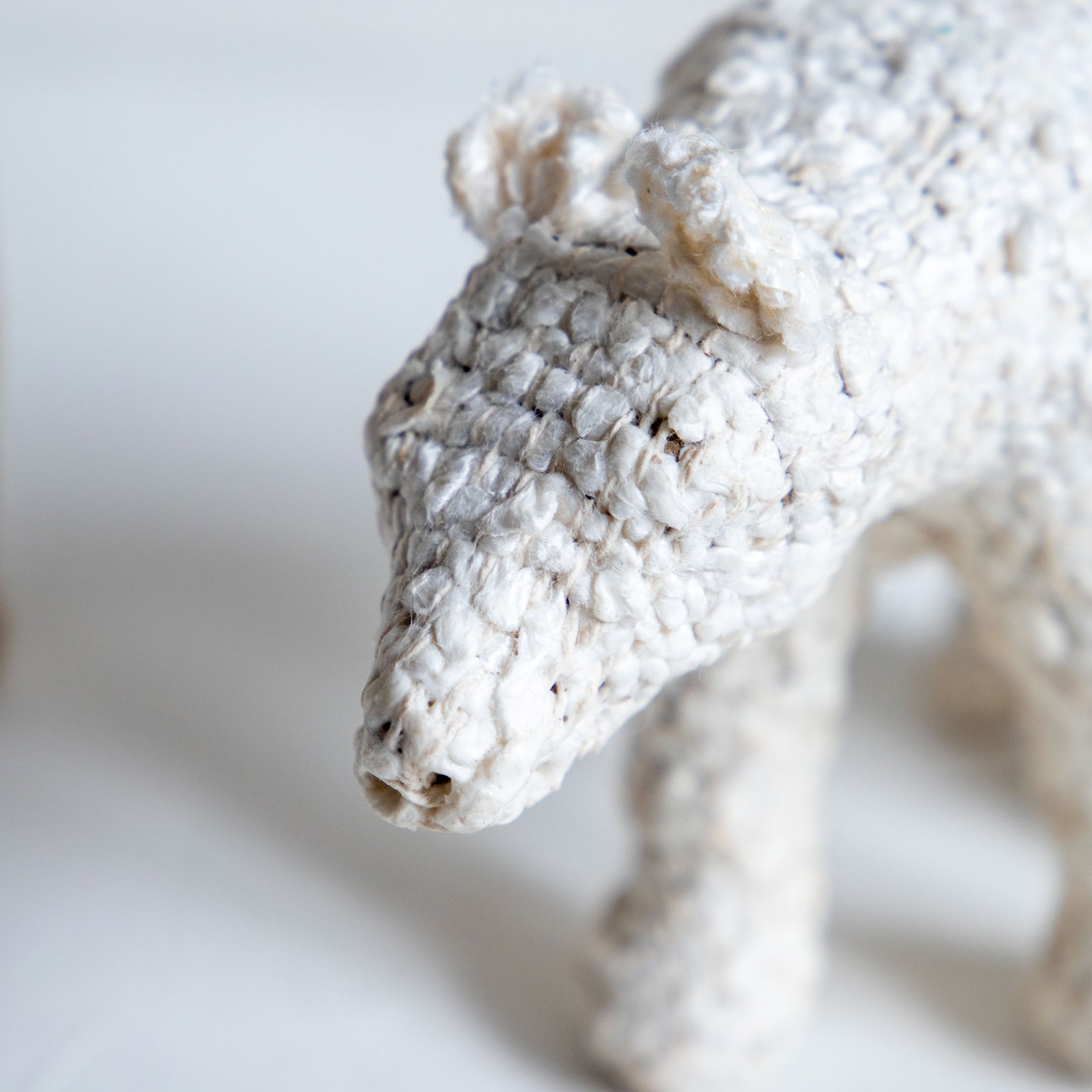 ファブリックアニマル  クマ オブジェ （ホワイトブークレ）