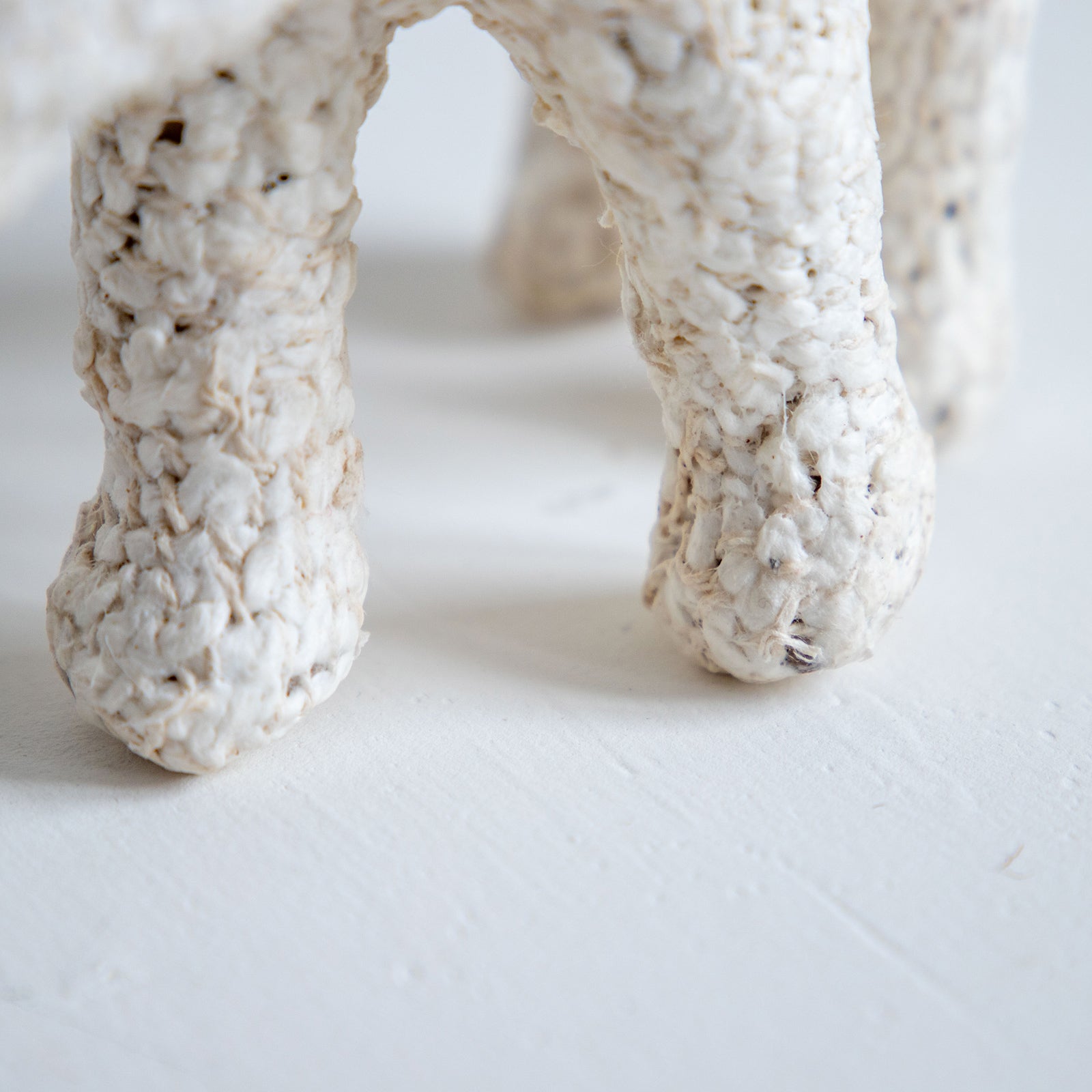 ファブリックアニマル  クマ オブジェ （ホワイトブークレ）