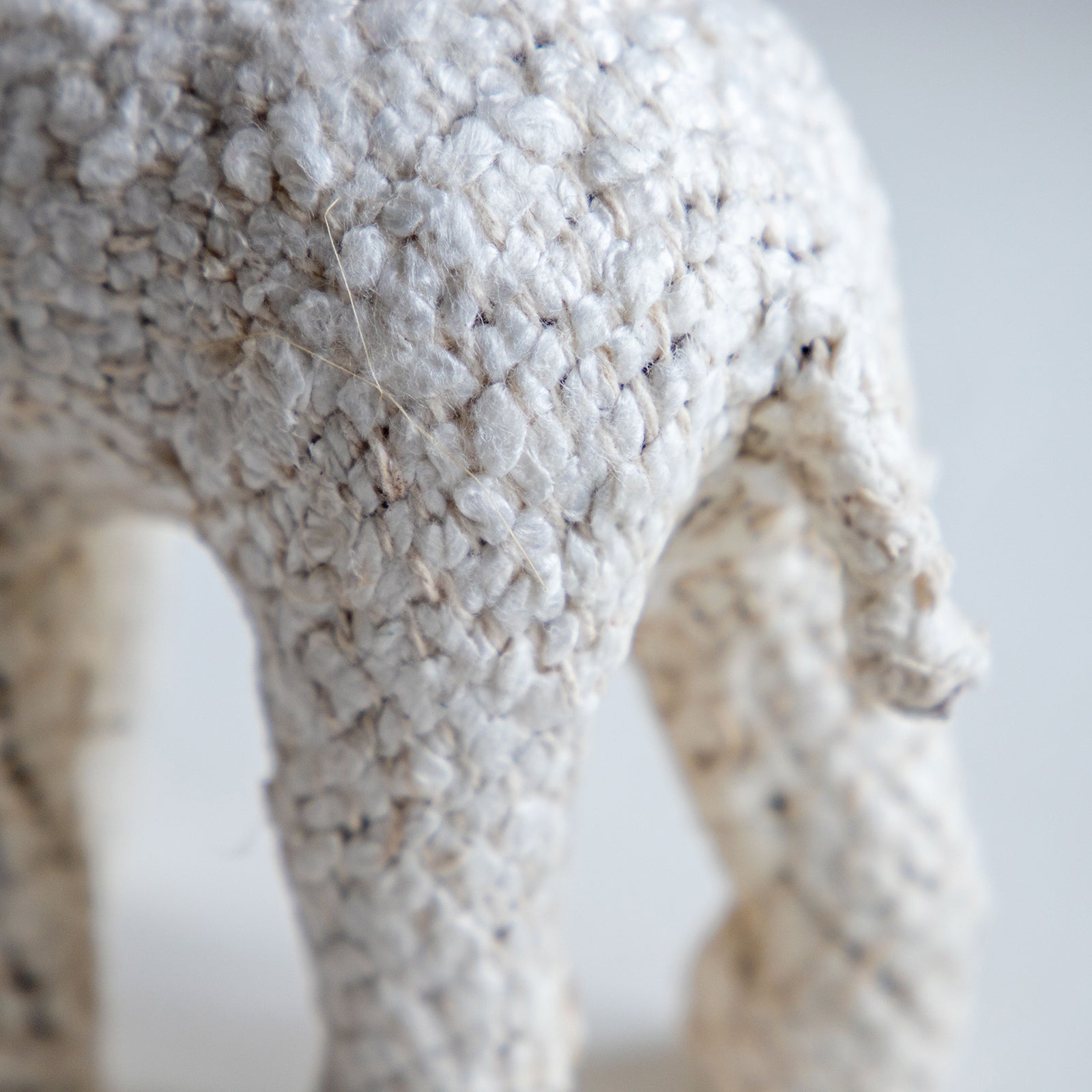 ファブリックアニマル  クマ オブジェ （ホワイトブークレ）