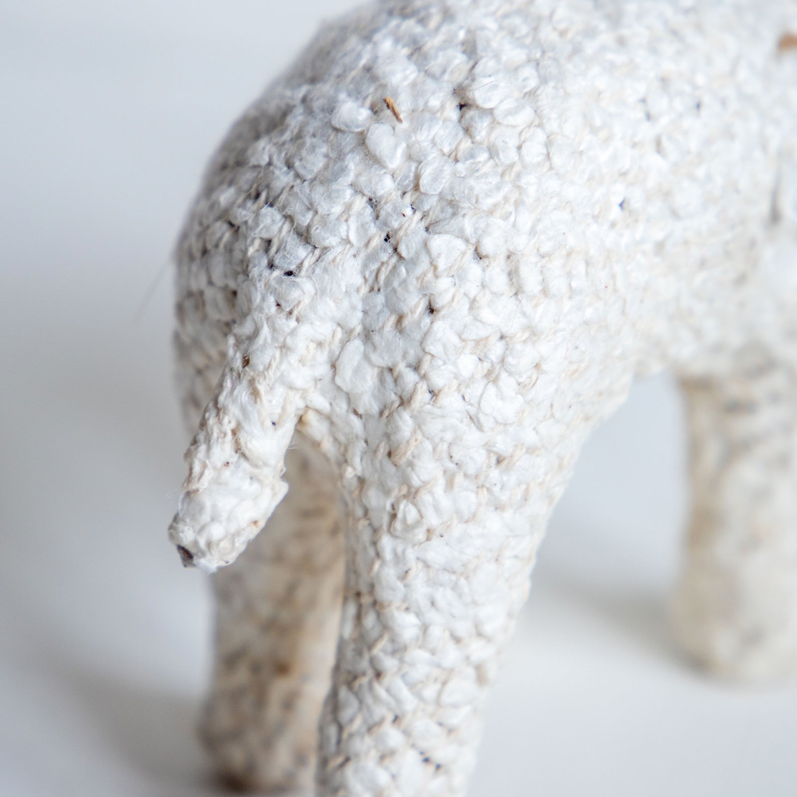 ファブリックアニマル  クマ オブジェ （ホワイトブークレ）