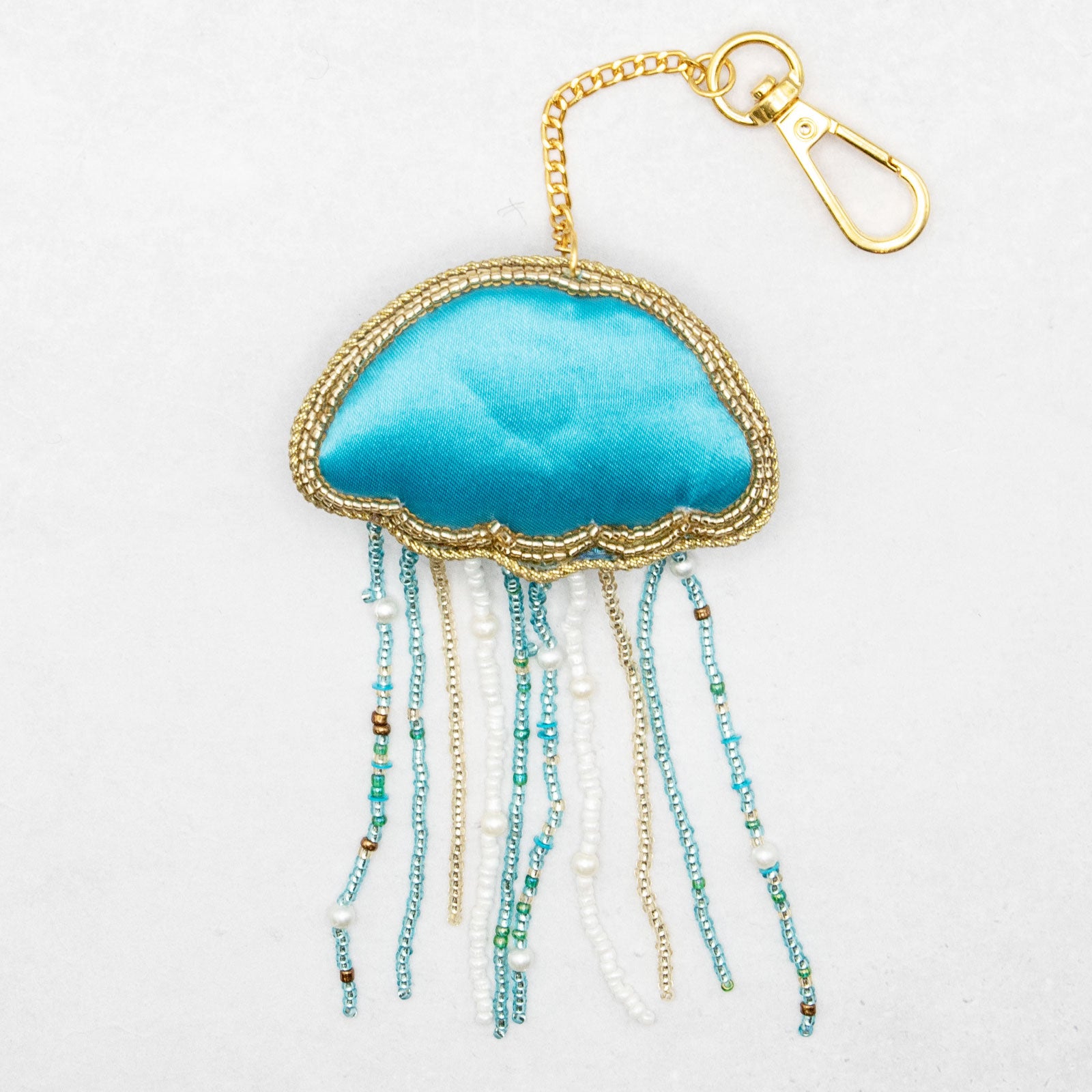 COTTAGE/コテージ　ザリ刺繍 キーホルダー クラゲ